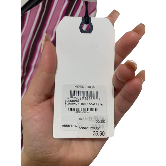 Leith Burgundy Fudge Scarf Midi Skirt Pink Brown Size Small NWT $55 - Picture 4 of 7